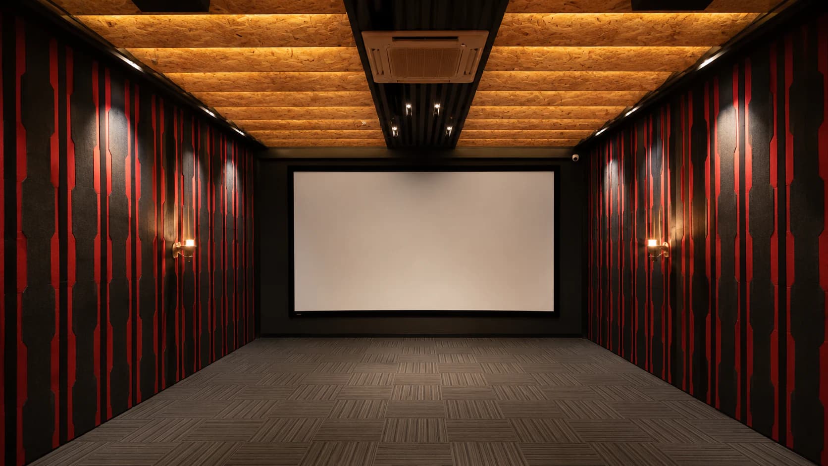 Acoustic treatment detail in a Synchronos home theatre.